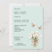 Mint Calla Lilly Floral Butterflies Bridal Shower Kaart (Voorkant)