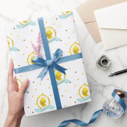 Mint Cameo Princess Birthday Cadeaupapier (Geschenken)