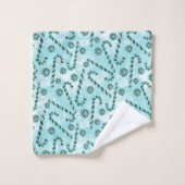 Mint Candy Cane Christmas Mint Candy Cane Kerstmis Bad Handdoek (Wasdoekje)