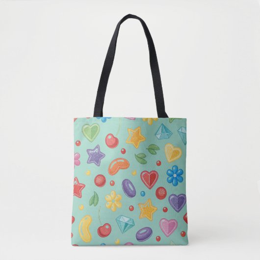 “Mint Candy Star Boodschappentas Tote Bag (Voorkant)