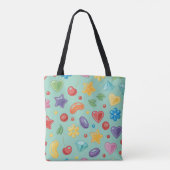 “Mint Candy Star Boodschappentas Tote Bag (Achterkant)