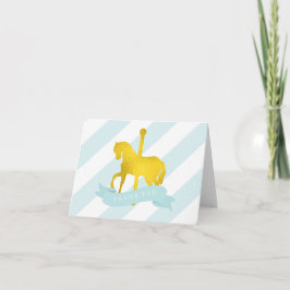 Mint Carousel Horse Birthday Bedankkaart