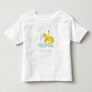 Mint Carousel Horse Birthday Girl Kinder Shirts