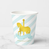 Mint Carrousel Paard Verjaardagsfeest Papier Cup Papieren Bekers (Voorkant)