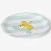 Mint Carrousel Paard Verjaardagsfeest Papieren Bordje (Gekanteld)