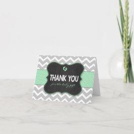Mint Chalkboard baby shower cadeau bedankbriefjes Bedankkaart