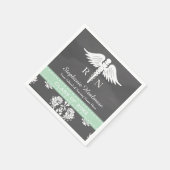 Mint Chalkboard Caduceus Nursing School Afstuderen Servetten (Hoek)