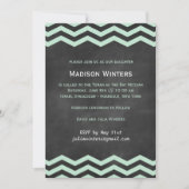 Mint & Chalkboard Chevron Bat Mitzvah Uitnodiging (Voorkant)