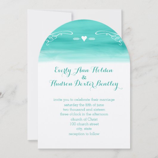 Mint Chalkboard Elements Die Cut Wedding Kaart (Voorkant)