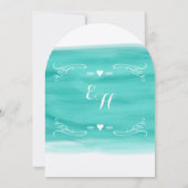 Mint Chalkboard Elements Die Cut Wedding Kaart (Achterkant)