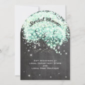 Mint Chalkboard Heart Leaf Tree Vrijgezellenfeest Kaart (Achterkant)