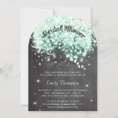 Mint Chalkboard Heart Leaf Tree Vrijgezellenfeest Kaart (Voorkant)