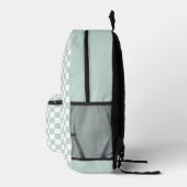 Mint Checker Retro Bedrukte Rugzak (Rechts)