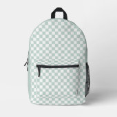 Mint Checker Retro Bedrukte Rugzak (Voorkant)