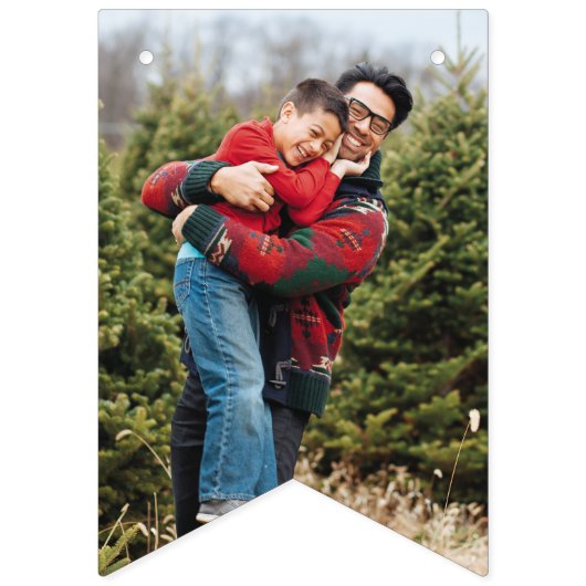 Mint Checkerboard Merry & Bright Bunting Banner (Tweede vlag)