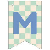 Mint Checkerboard Merry & Bright Bunting Banner (Derde vlag)