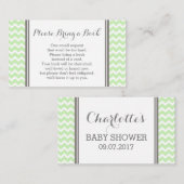 Mint Chevron Baby shower Boek Aanvraag Kaart (Voorkant / Achterkant)
