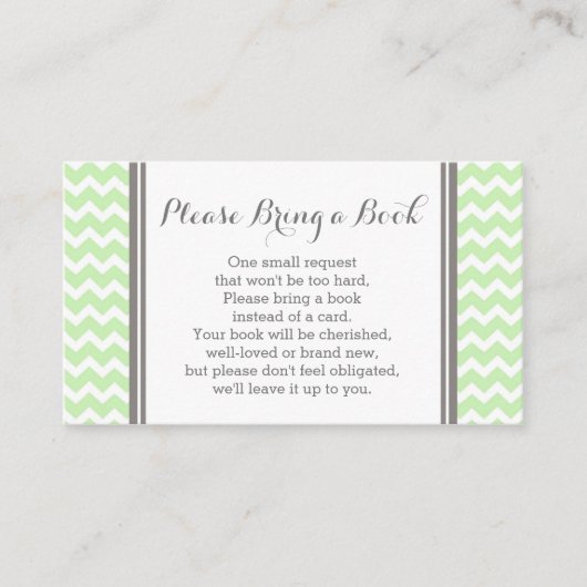 Mint Chevron Baby shower Boek Aanvraag Kaart (Voorkant)