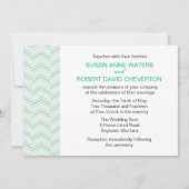 Mint Chevron Custom Wedding Invitations Kaart (Voorkant)
