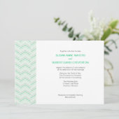 Mint Chevron Custom Wedding Invitations Kaart (Staand voorkant)
