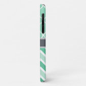 Mint Chevron en Lattice Pattern Grey Name Case-Mate iPhone Case (Achterkant/links)