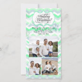Mint Chevron Holiday Feestdagenkaart (Voorkant)