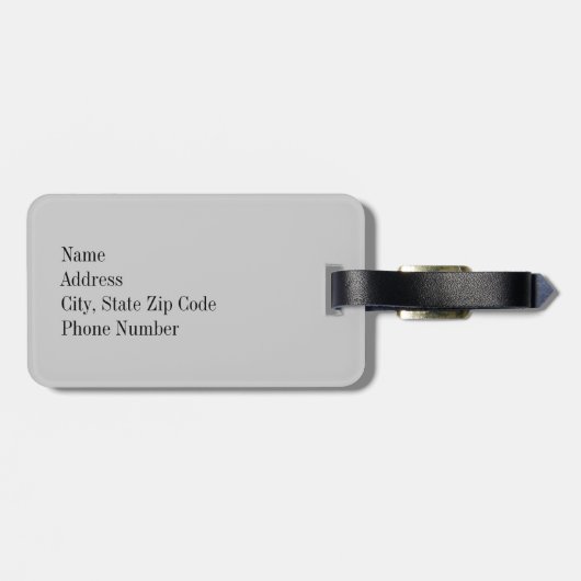 Mint Chevron met grijs monogram Bagagelabel (Achterkant horizontaal)