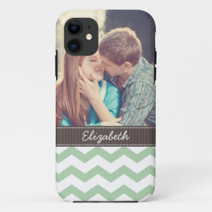 Mint Chevron Stripes Case-Mate iPhone Case