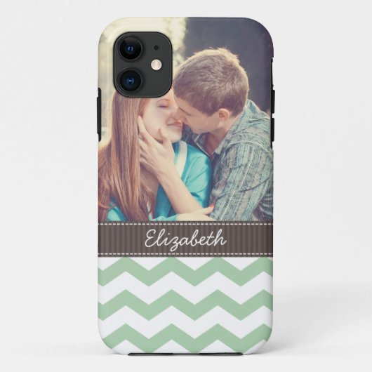 Mint Chevron Stripes Case-Mate iPhone Case (Achterkant)