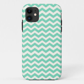 Mint Chevron Stripes iPhone 11 Hoesje