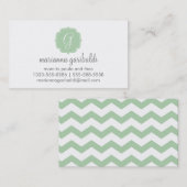 Mint Chevron Stripes Contactkaartje (Voorkant / Achterkant)