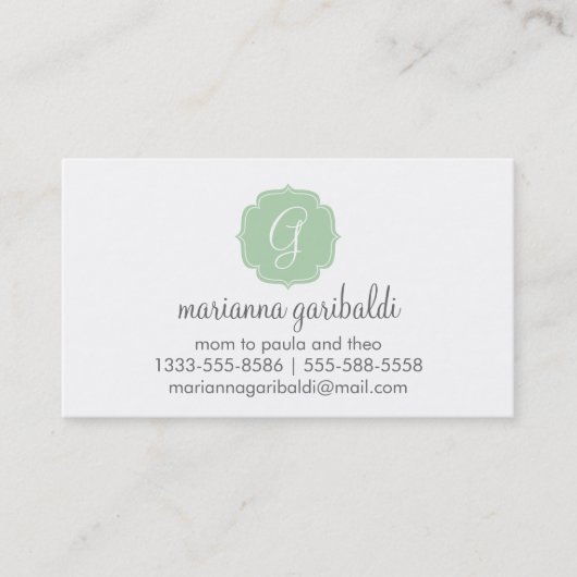 Mint Chevron Stripes Contactkaartje (Voorkant)