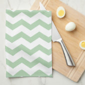 Mint Chevron Stripes Theedoek (Quarter Fold)