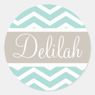Mint Chevron Tan Monogram Ronde Sticker