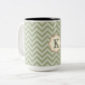 Mint Chevron Tweekleurige Koffiemok (Voorkant links)