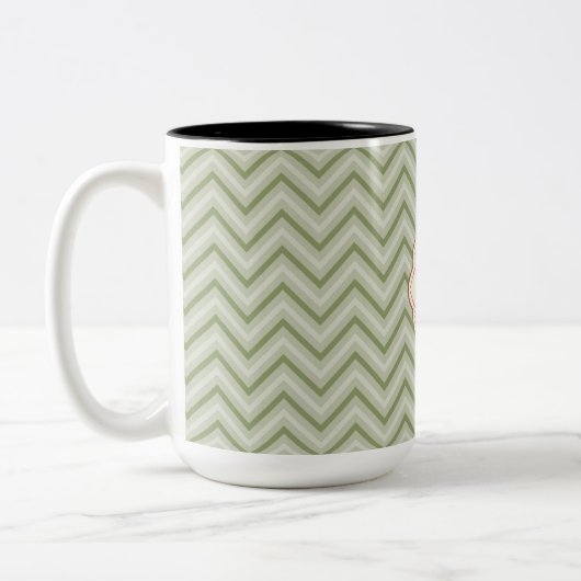 Mint Chevron Tweekleurige Koffiemok (Links)