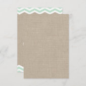 Mint Chevrons op Burlap RSVP (Voorkant / Achterkant)