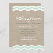 Mint Chevrons over de uitnodiging tot het Afstuder (Voorkant / Achterkant)