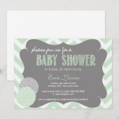Mint Chic Chevron Baby shower uitnodiging (Voorkant / Achterkant)