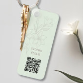 Mint | Chic Minimal Floral QR Sleutelhanger