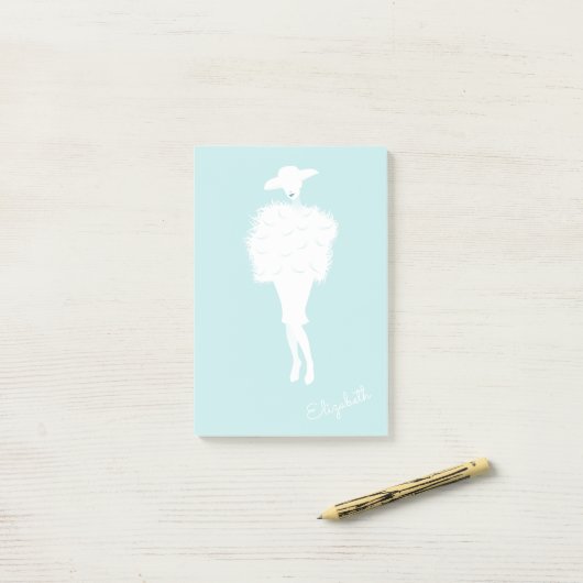 Mint Chic Mode Lady Post-it® notes (Op bureau)