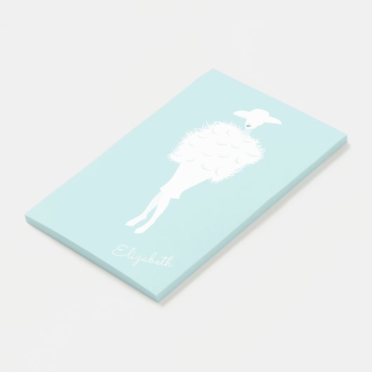 Mint Chic Mode Lady Post-it® notes (Schuin)