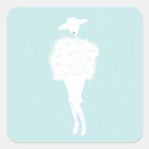 Mint Chic Mode Lady Square Sticker