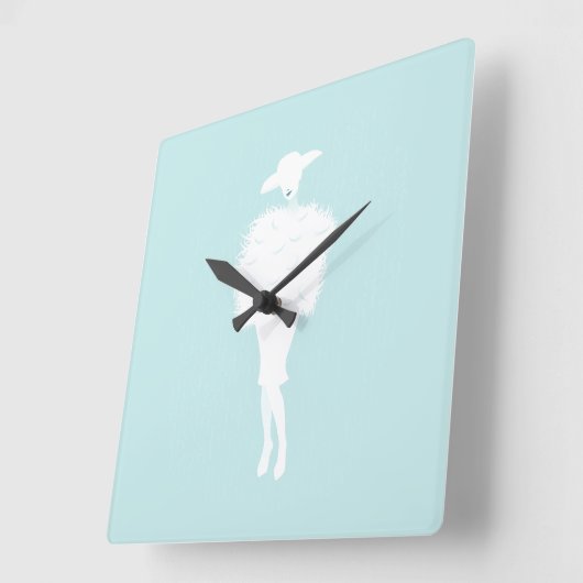 Mint Chic Vierkante Klok (Hoek)