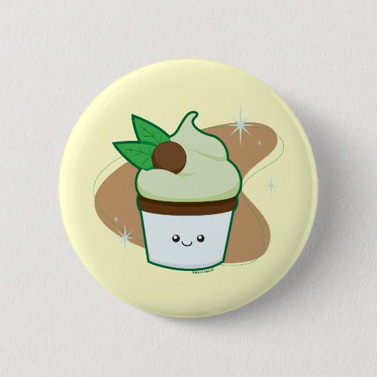 Mint Chip Cupcake Ronde Button 5,7 Cm (Voorkant)