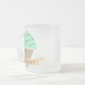 Mint Choc Chip Ice Cream Floats Gepersonaliseerd Matglas Koffiemok (Voorkant links)