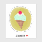 Mint Chocolade Chip Cone Sticker (Vel)