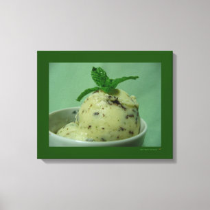 Mint Chocolade Chip Ijs Bevroren Dessert Canvas Afdruk