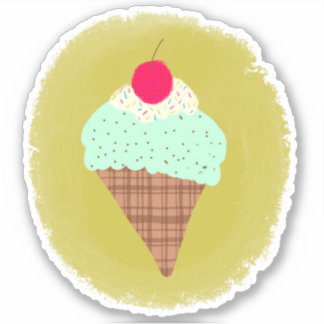 Mint Chocolade Chip Ijs Sticker