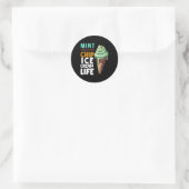 Mint Chocolade Chip Ijs Voor Ronde Sticker (Tas)